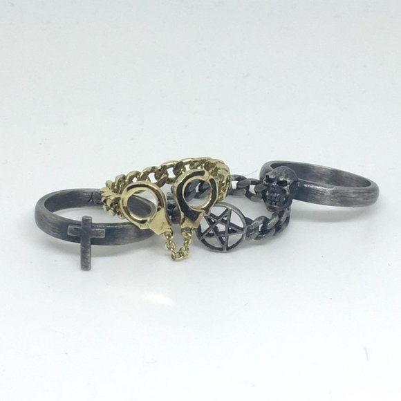 OBEY Sinful Stack Rings Set sz 8 - Picture 7 of 8